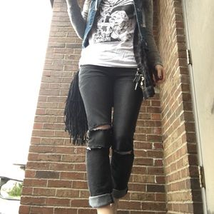 Machine Black Distressed Skinny Jeans